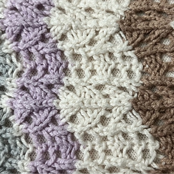 American Eagle Crochet Knit Pastel Striped Halter Top S Boho Crop Top Beach - Picture 10 of 10